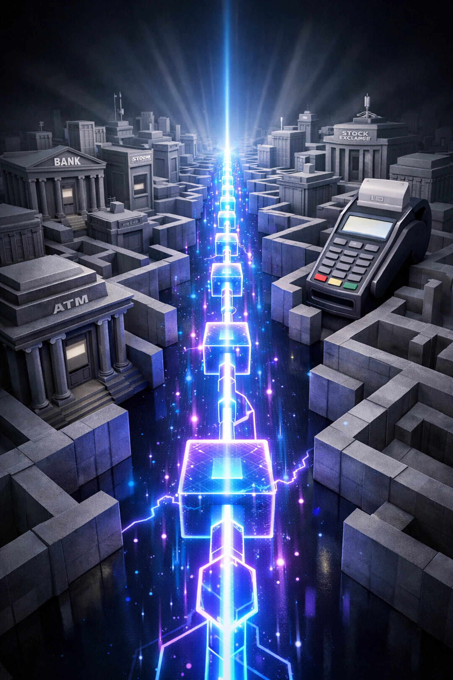 Blockchain pathway bypassing traditional card networks and payment processors to reduce merchant fees