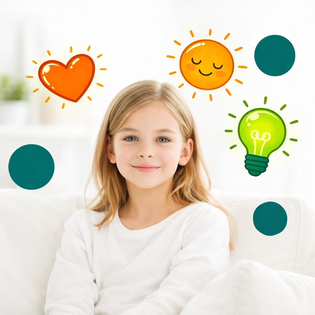 A young girl smiling with confidence, representing emotional intelligence and sound mind from the life skills platform.