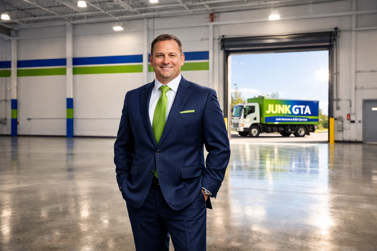 Warehouse Junk Disposal in Vaughan: Scaling Your Business Space A clean, cleared business space after professional warehouse junk disposal in Concord, Vaughan.