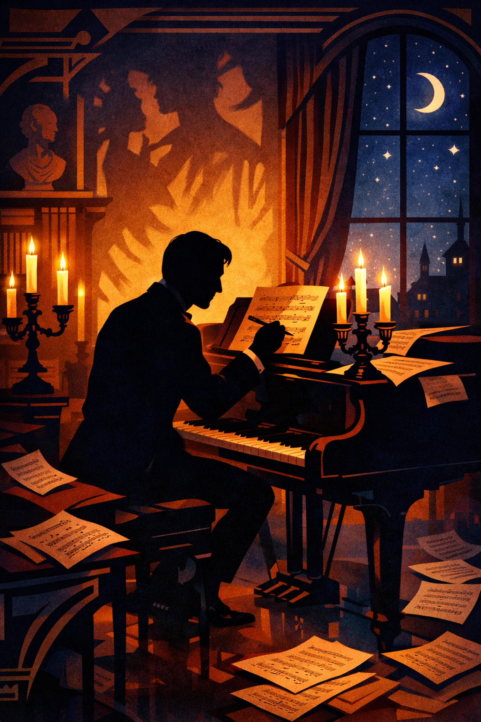 Gay opera composer creating music in solitude representing hidden queer identity in classical music history