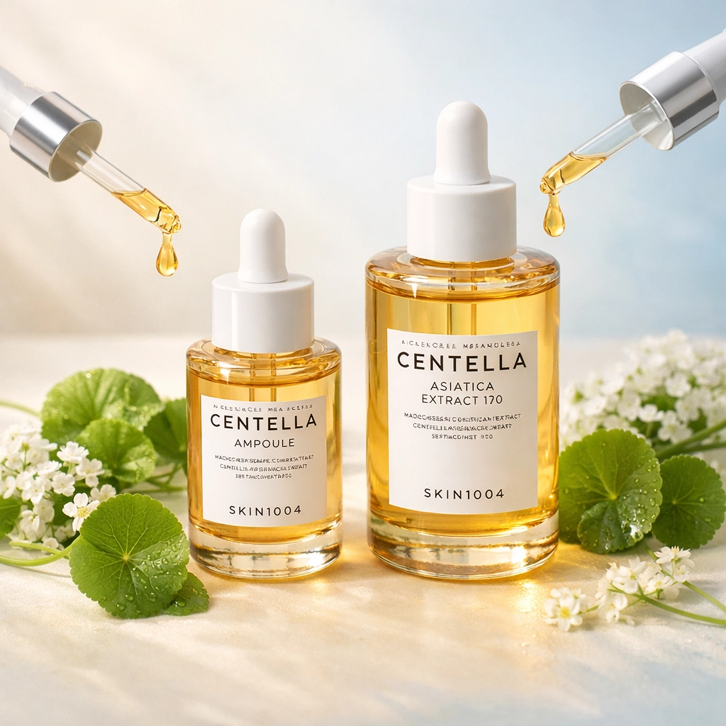 SKIN1004 Centella Ampoule with natural Centella Asiatica leaves for Korean skincare wholesale