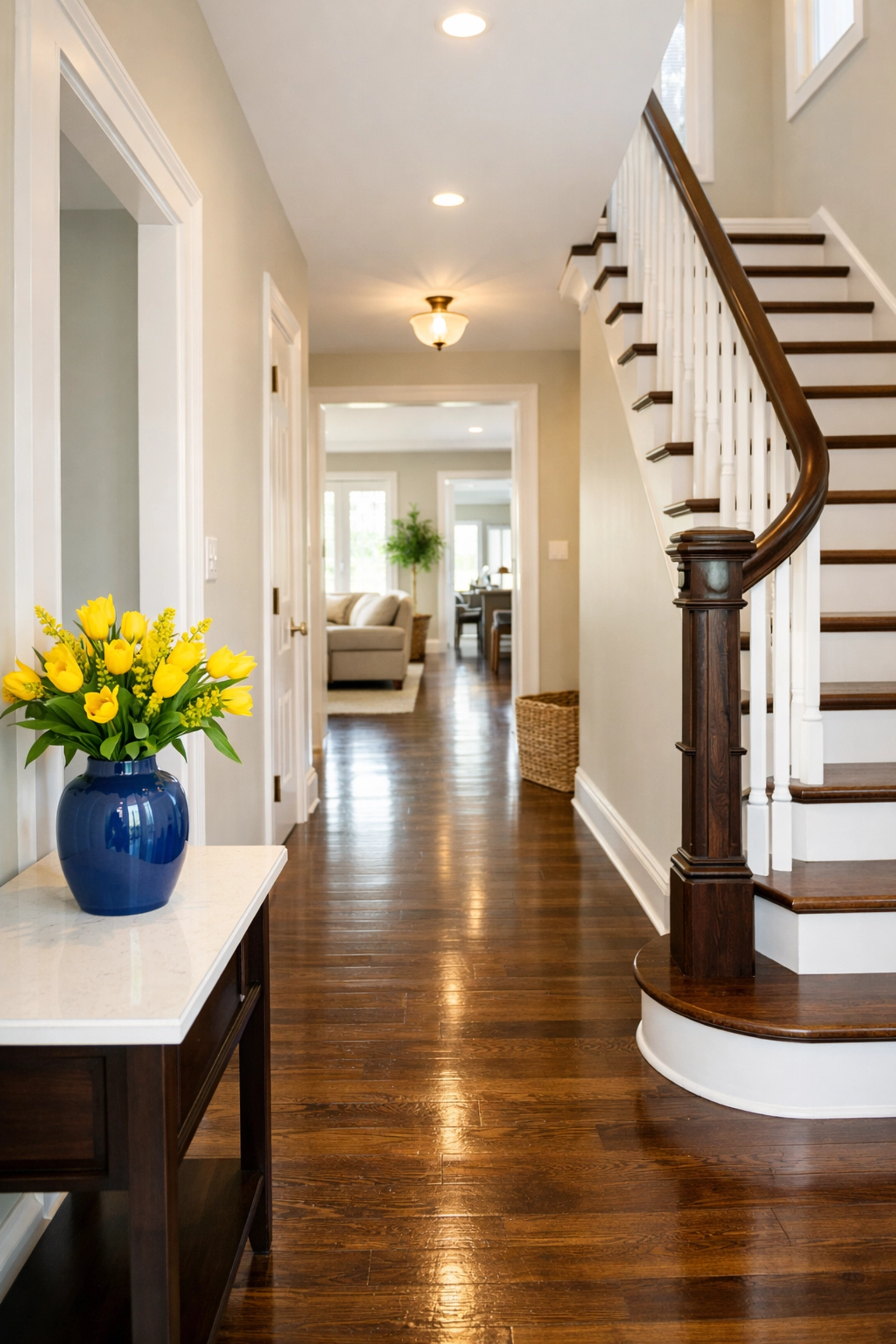 A bright and spotless entryway showcasing top-tier professional house cleaning in Grafton, MA.