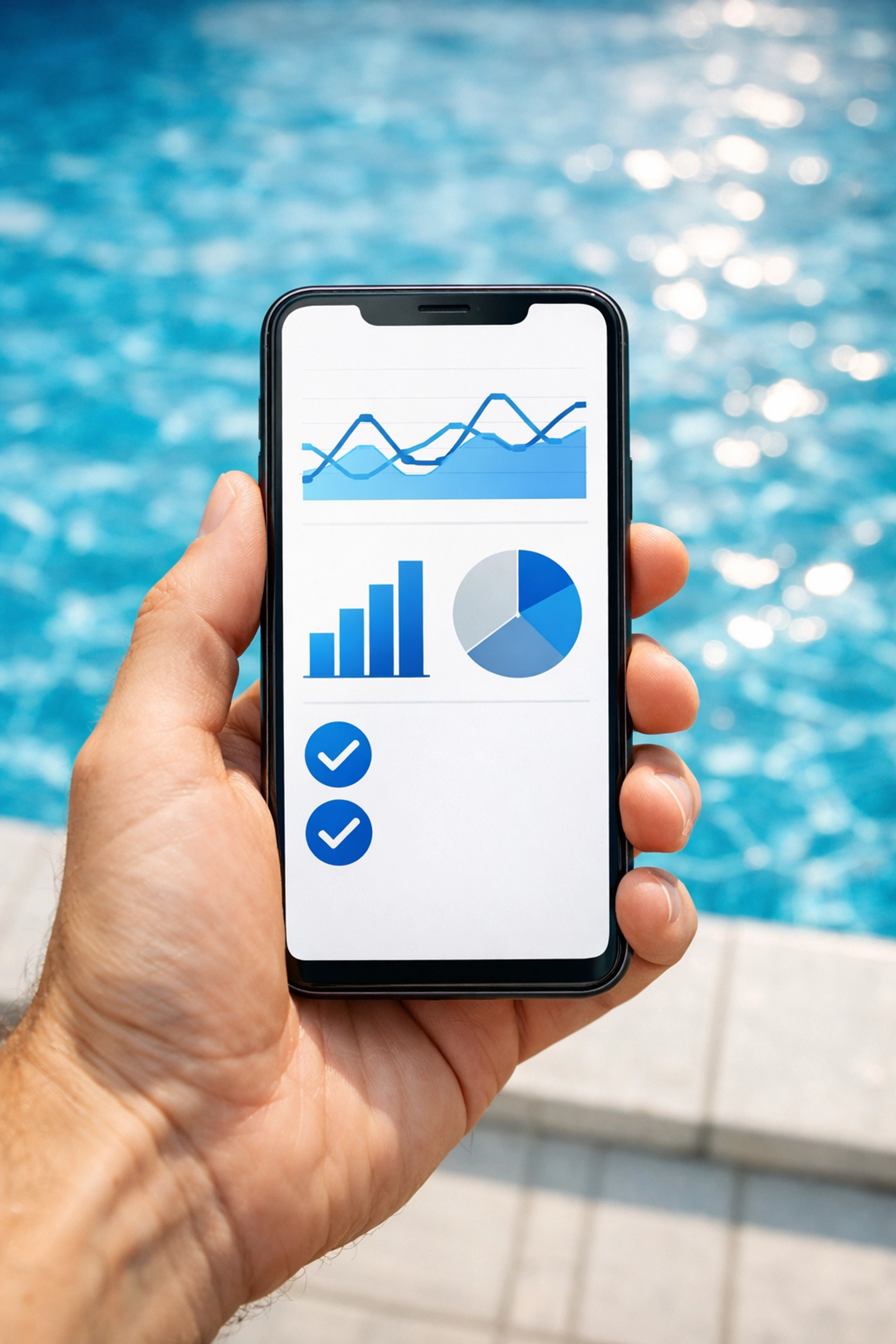Using a mobile app for digital pool service logs to increase the resale value of a pool route business.