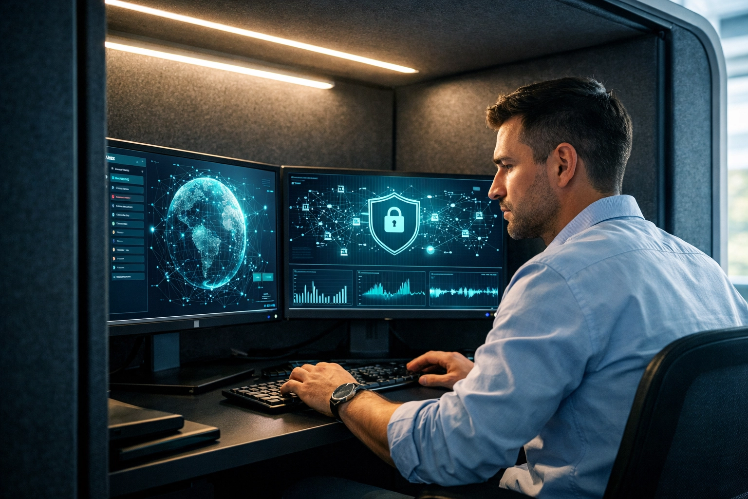 Secure cybersecurity training pod providing privacy for sensitive data simulation.