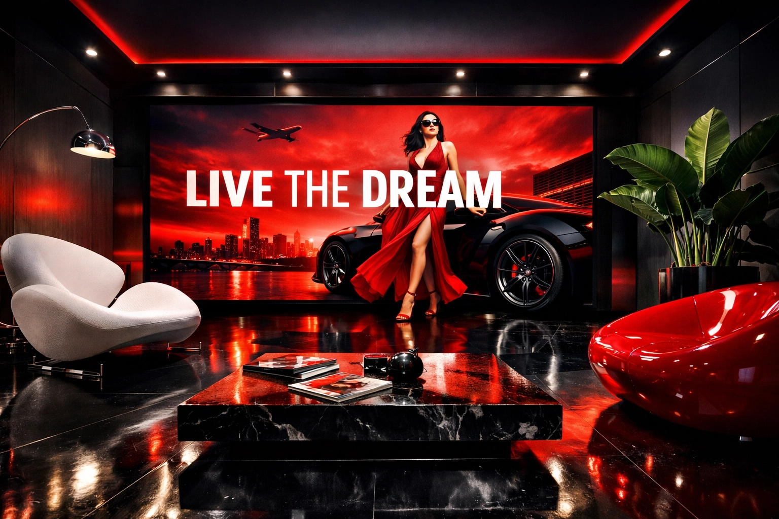 Modern luxury studio monitor showing high-end brand marketing and digital strategy.