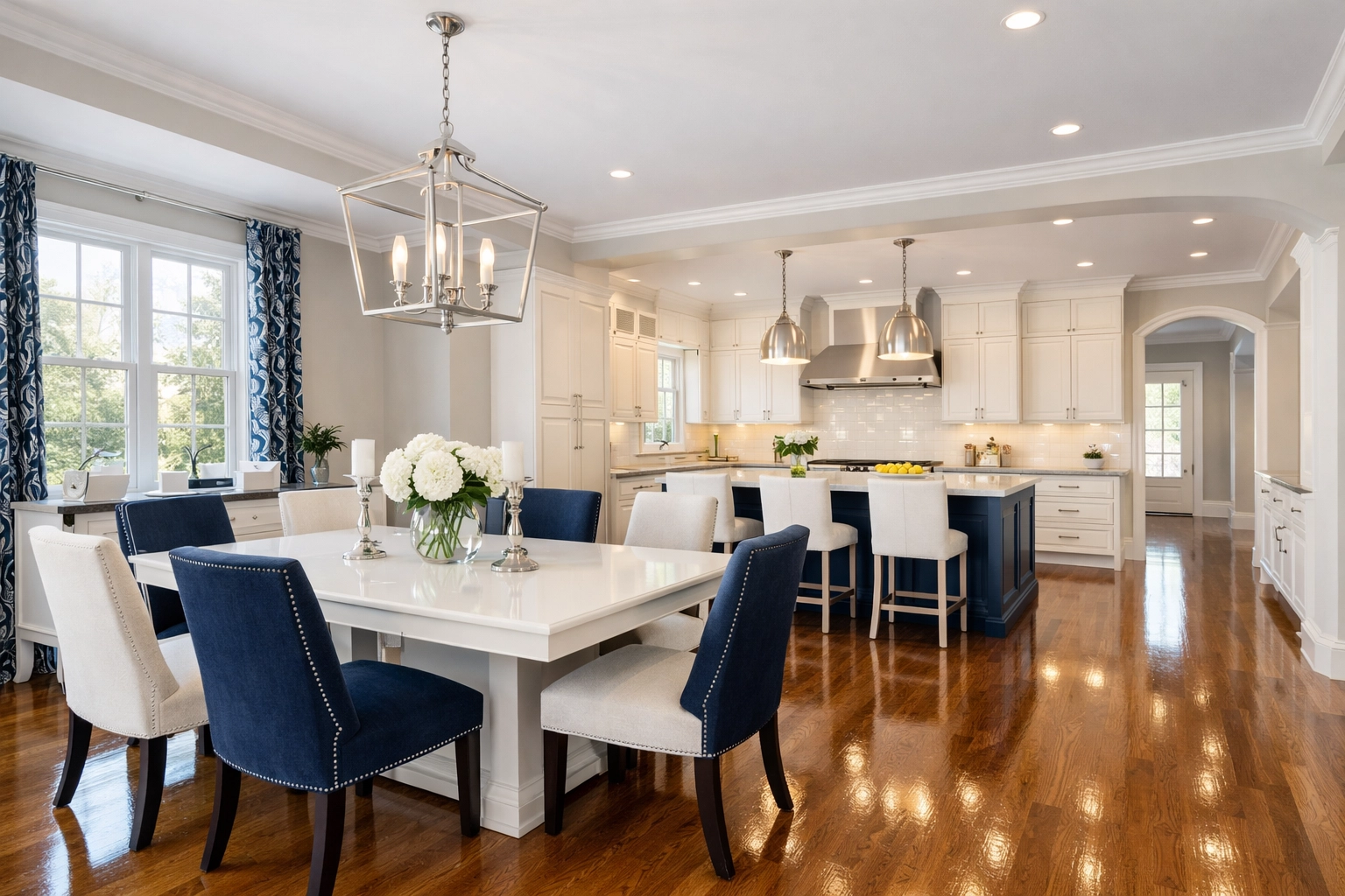 Beautifully clean open-concept home illustrating high-end residential cleaning services in MA.