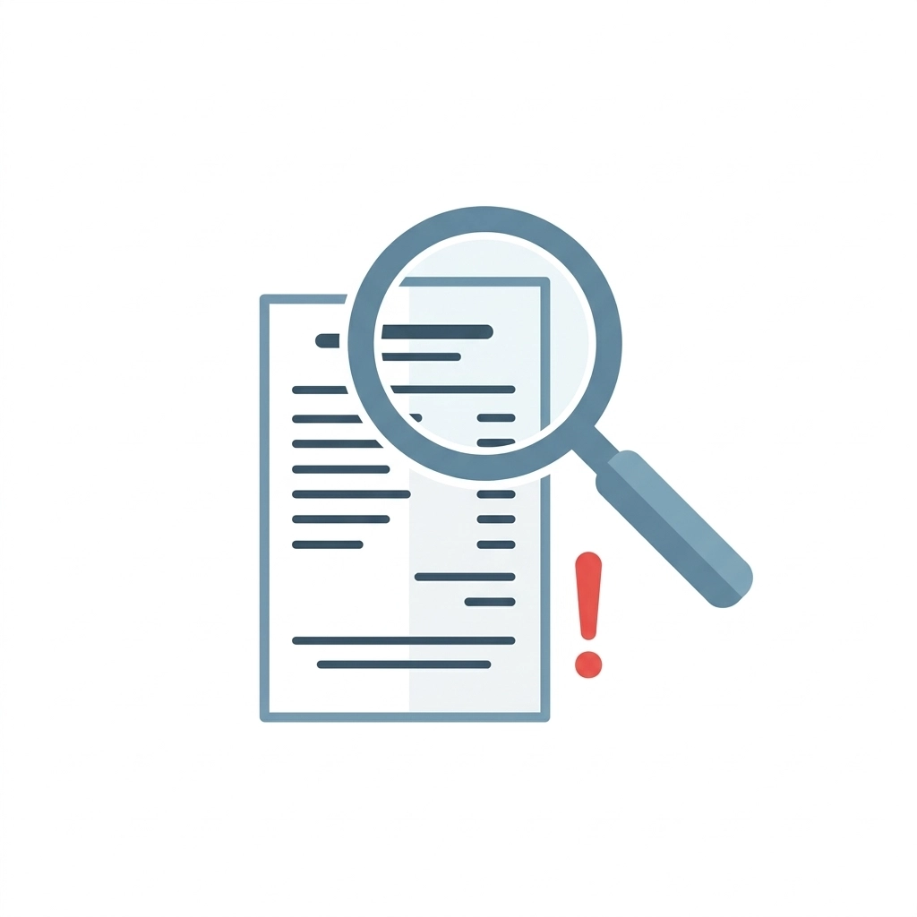 Magnifying glass over receipt