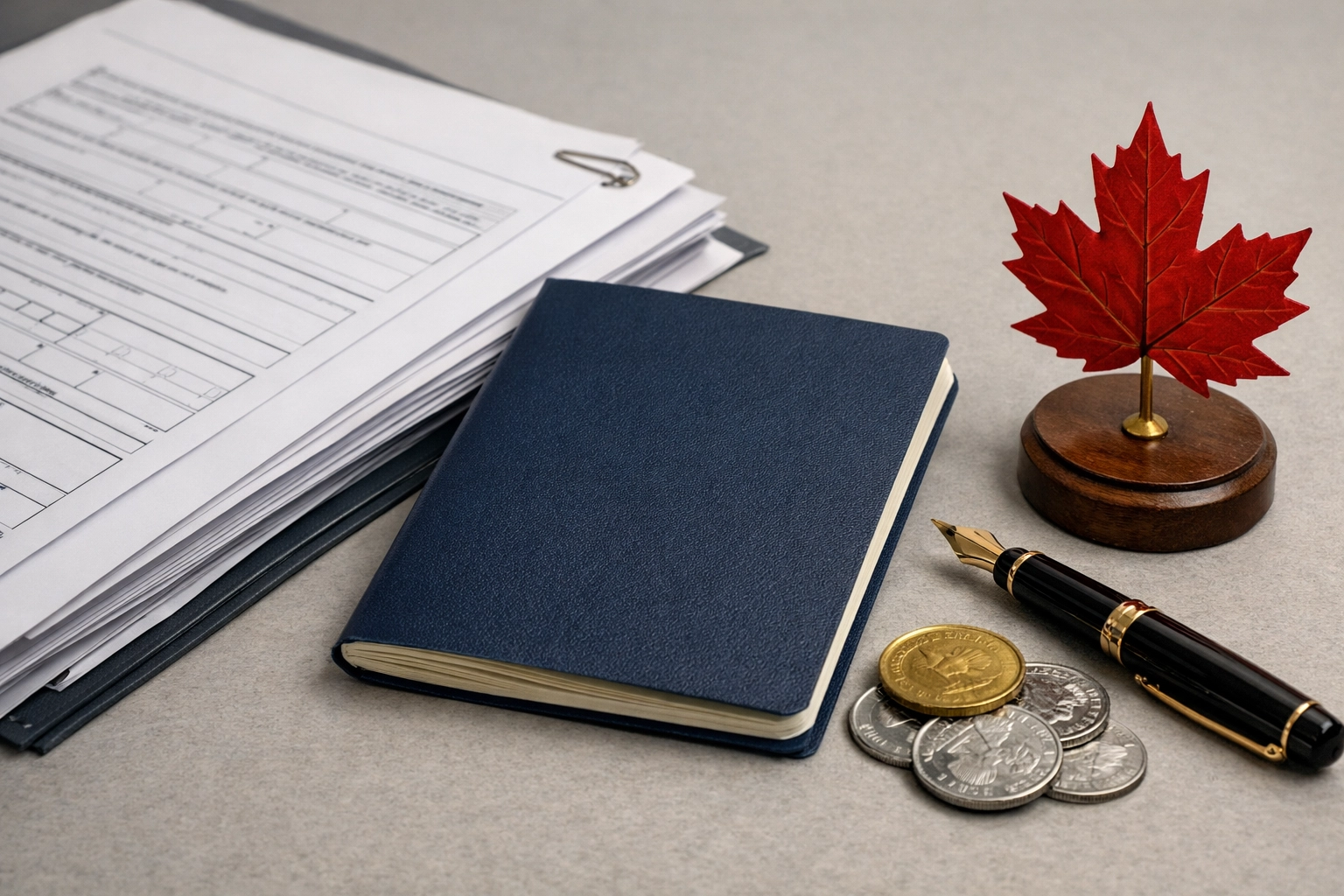 Legal documents and a fountain pen on a desk representing 2026 TR to PR immigration policy reforms.