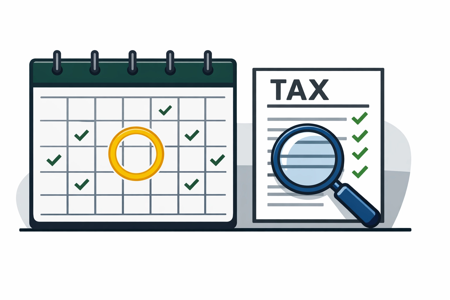 Calendar and tax form icons highlighting deadlines and documentation for the no tax on tips deduction.