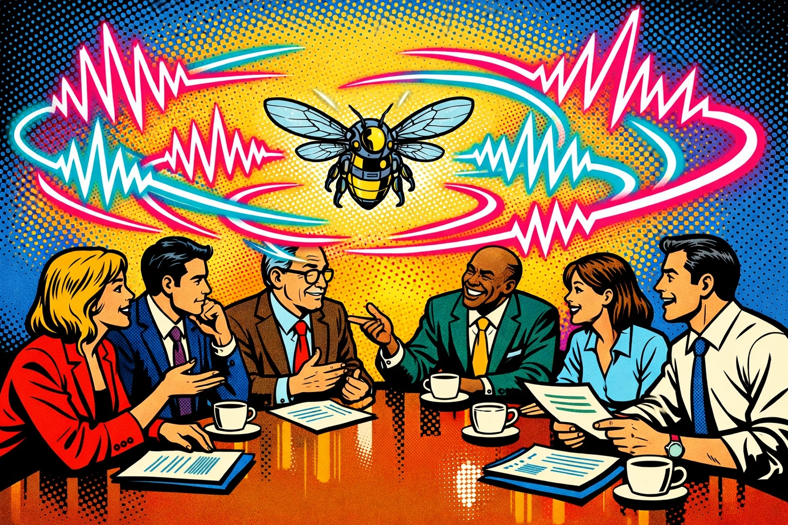 AI meeting transcription tool capturing a team discussion to eliminate manual note-taking and admin work.