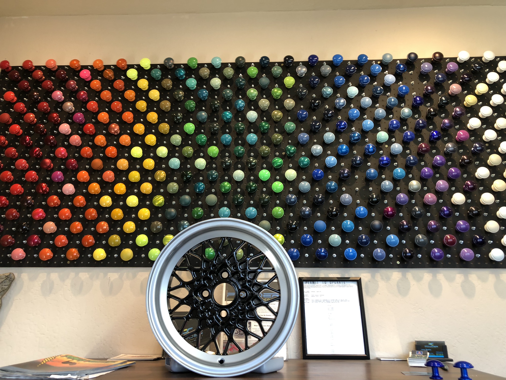 Powder Coat Color Sample Display