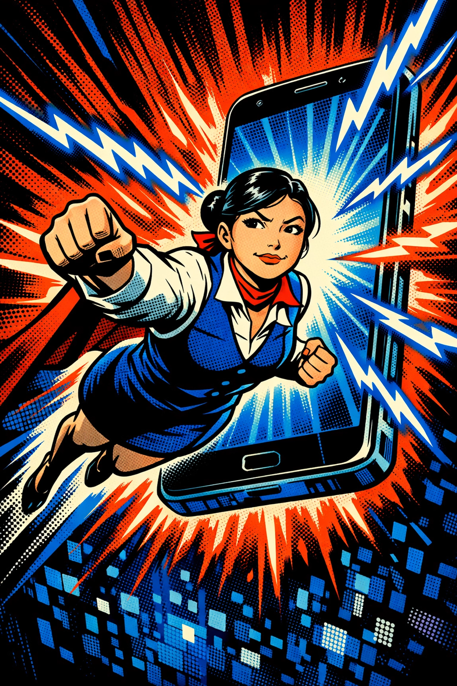 Service pro flying toward a smartphone, representing GoHighLevel lead nurturing automation for fast responses.