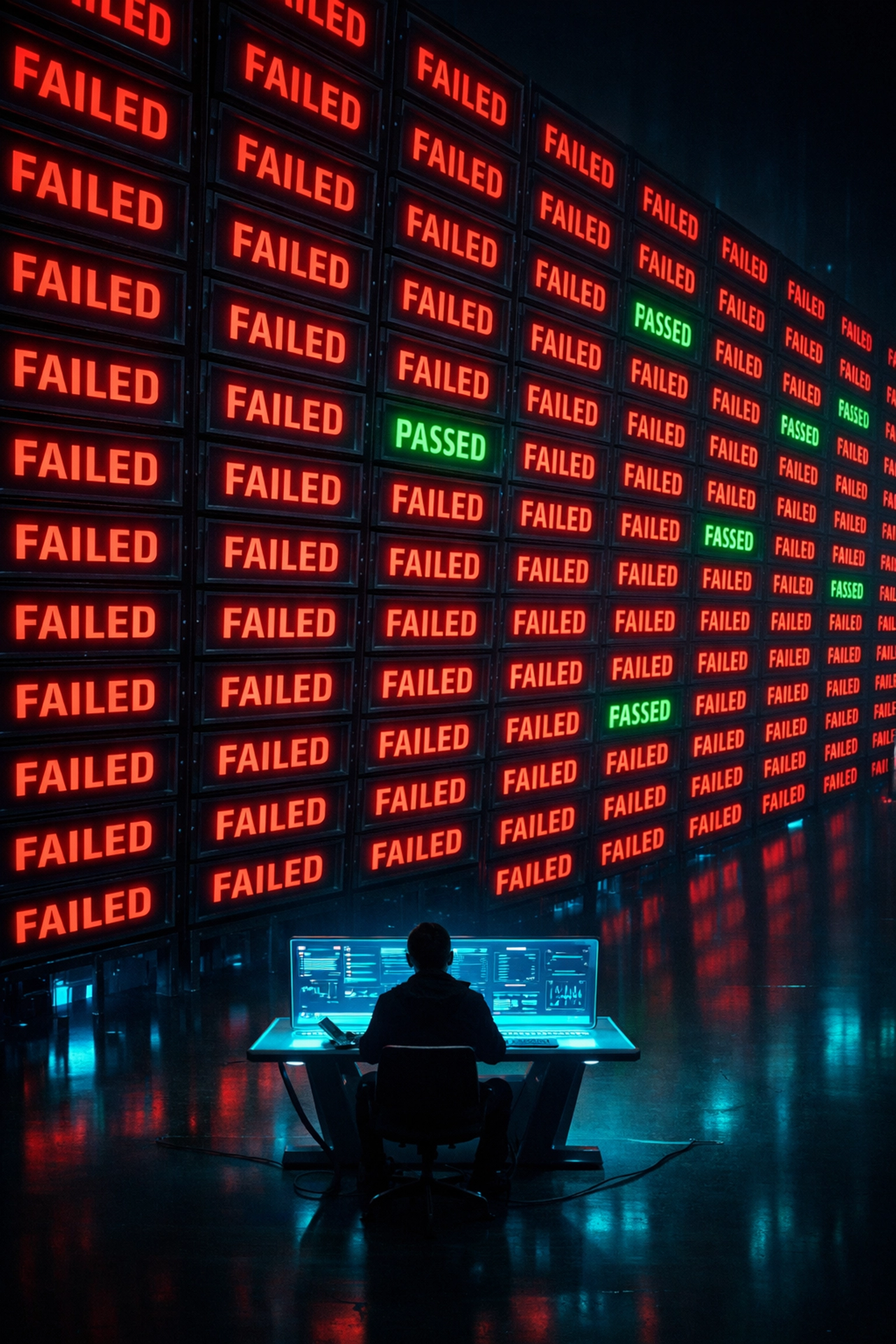 Developer overwhelmed by wall of failed automated regression test results in testing dashboard