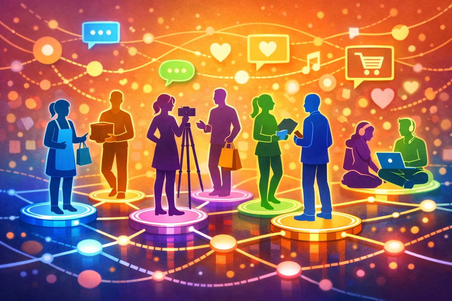 Larecoin social hub connecting merchants, shoppers, and creators in a digital community network