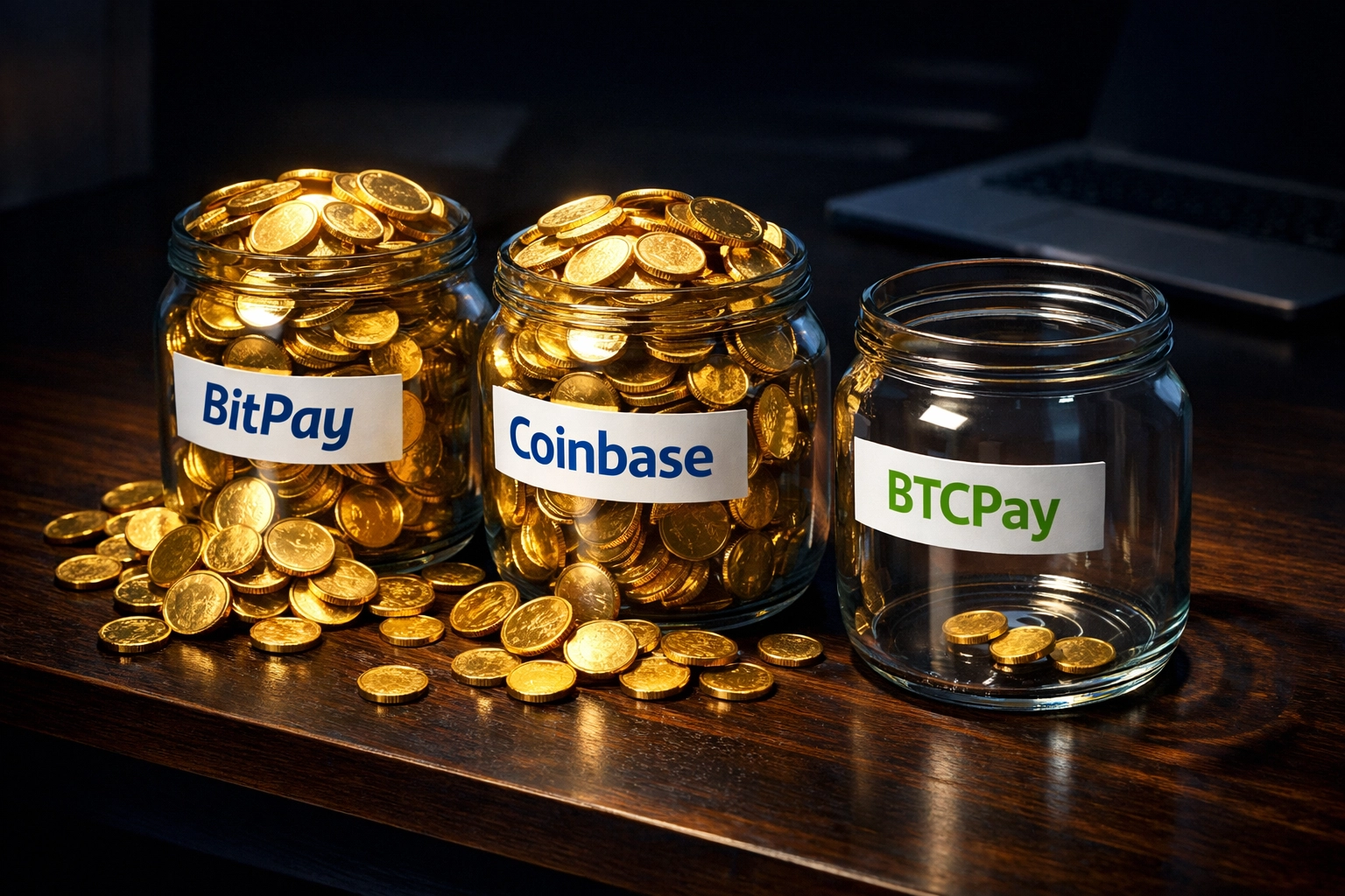 Crypto payment processor fee comparison showing NOWPayments and CoinPayments high fees vs Larecoin low costs