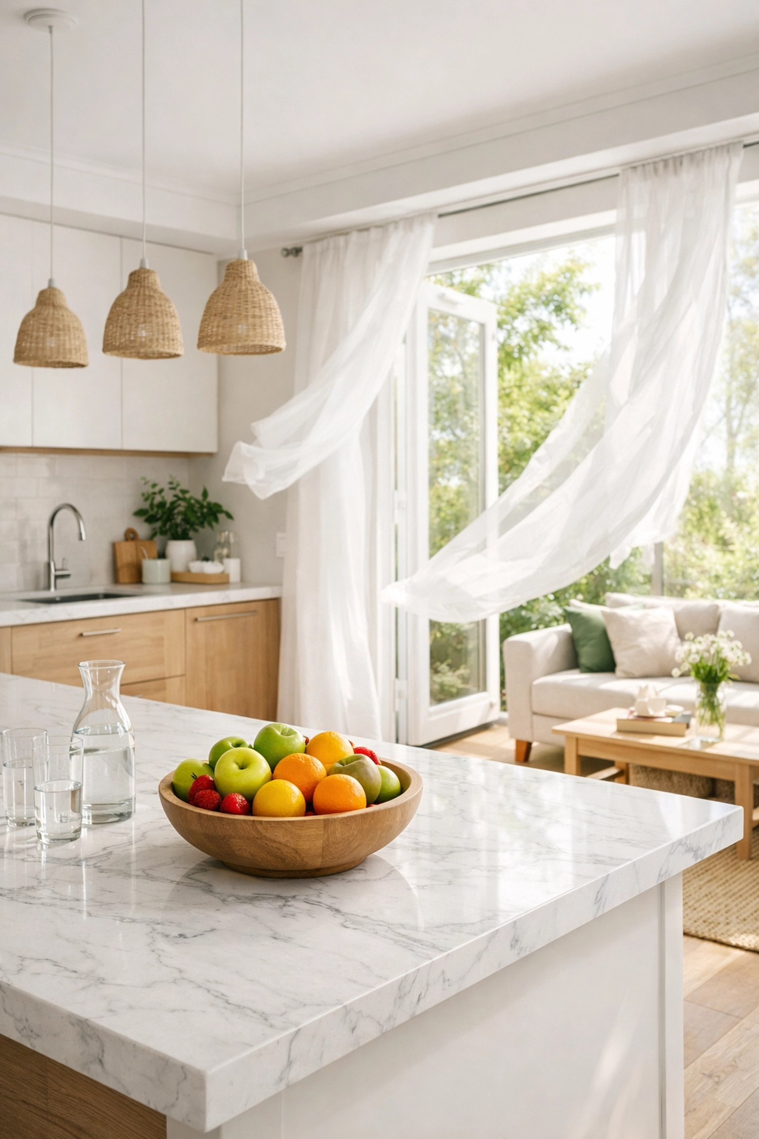 A bright, clean, and mold-free kitchen following professional water damage restoration services.