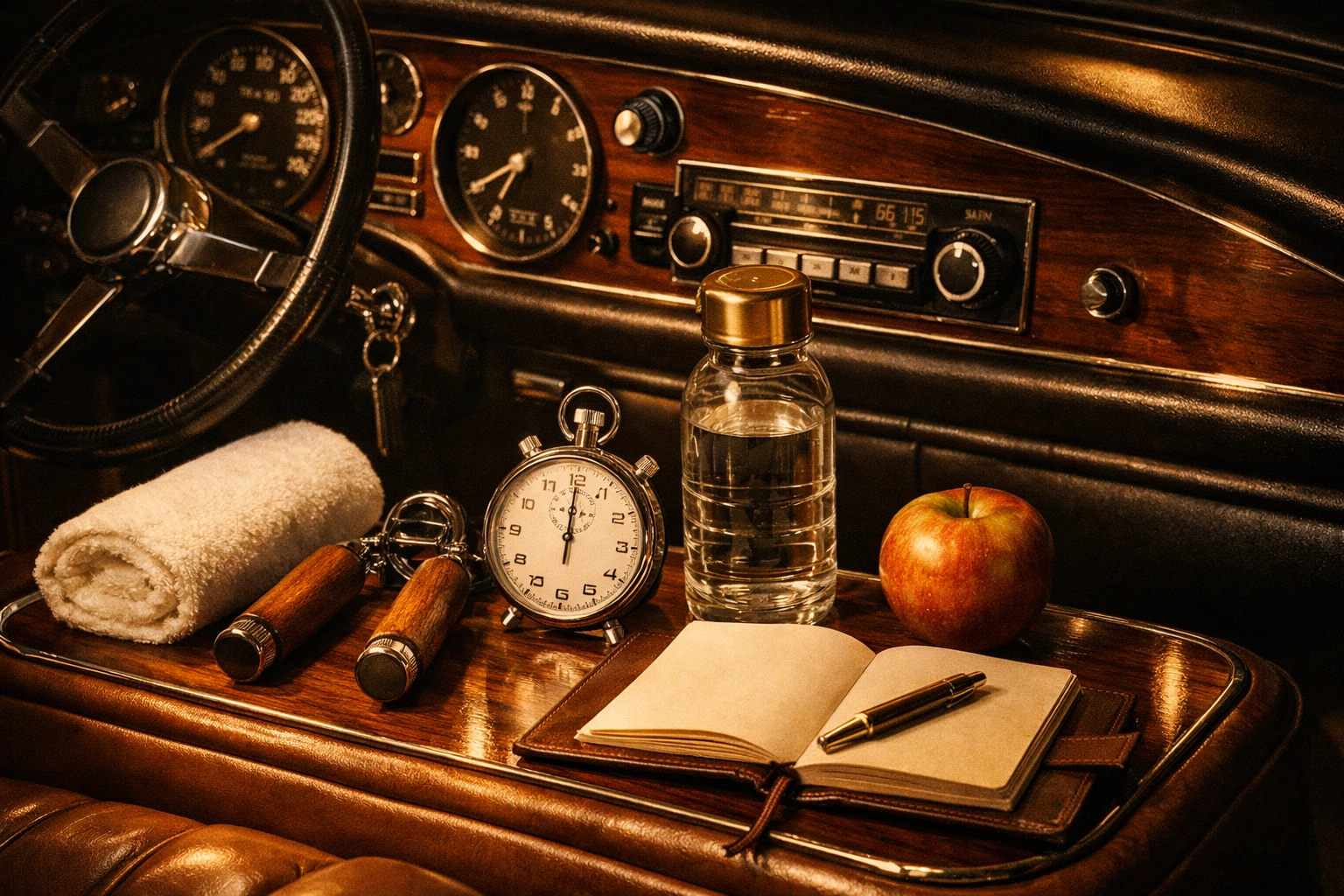 Vintage car dashboard symbolizing sexual performance as vascular health indicator