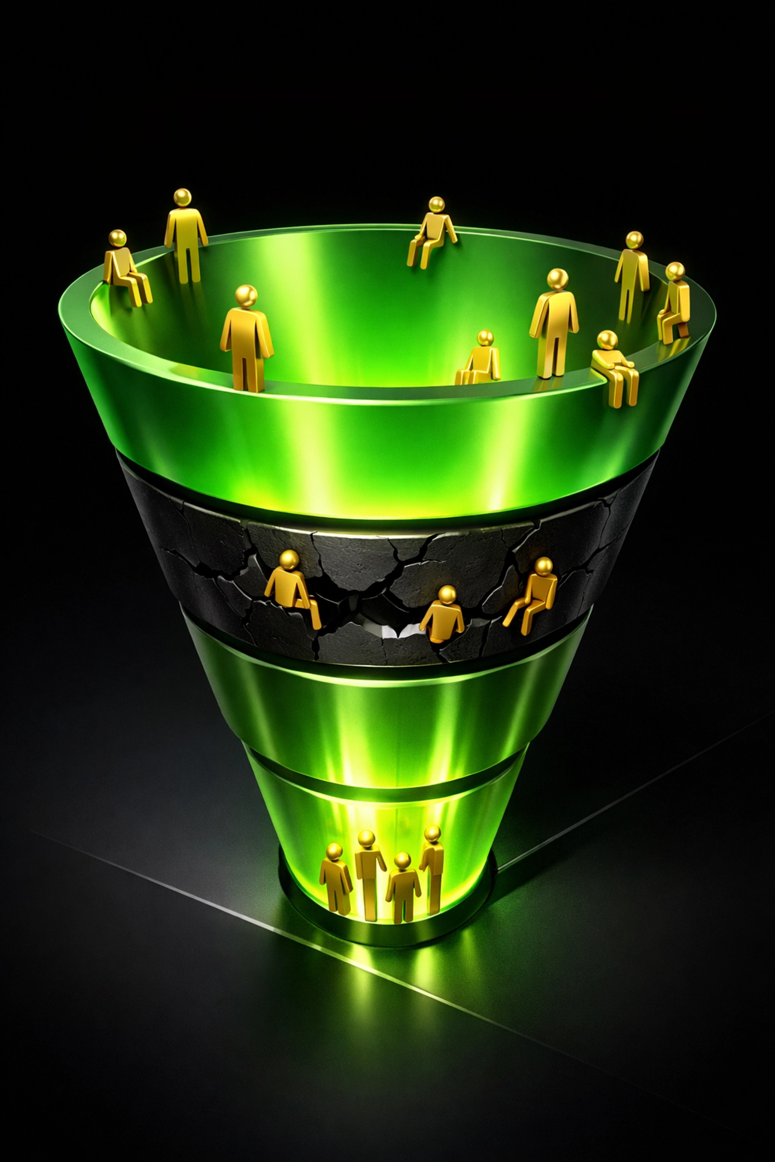 Marketing funnel strategy visualization