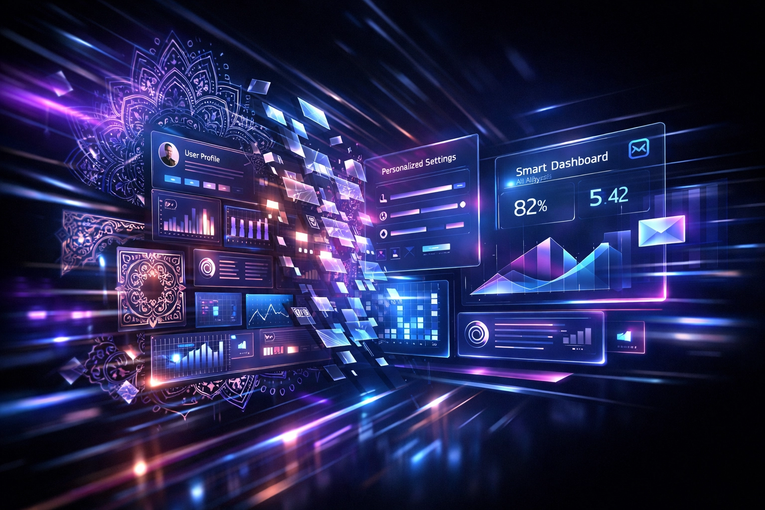 Adaptive digital interface personalizing luxury e-commerce experience with intelligent technology