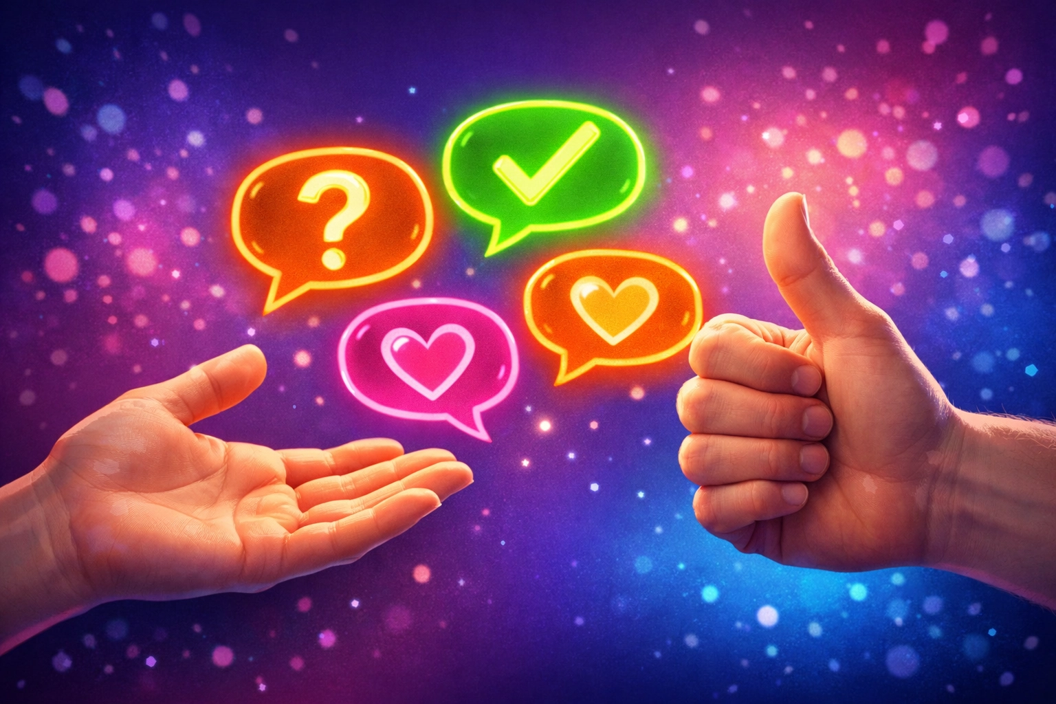 Hands reaching toward each other showing positive communication and consent signals during hookup