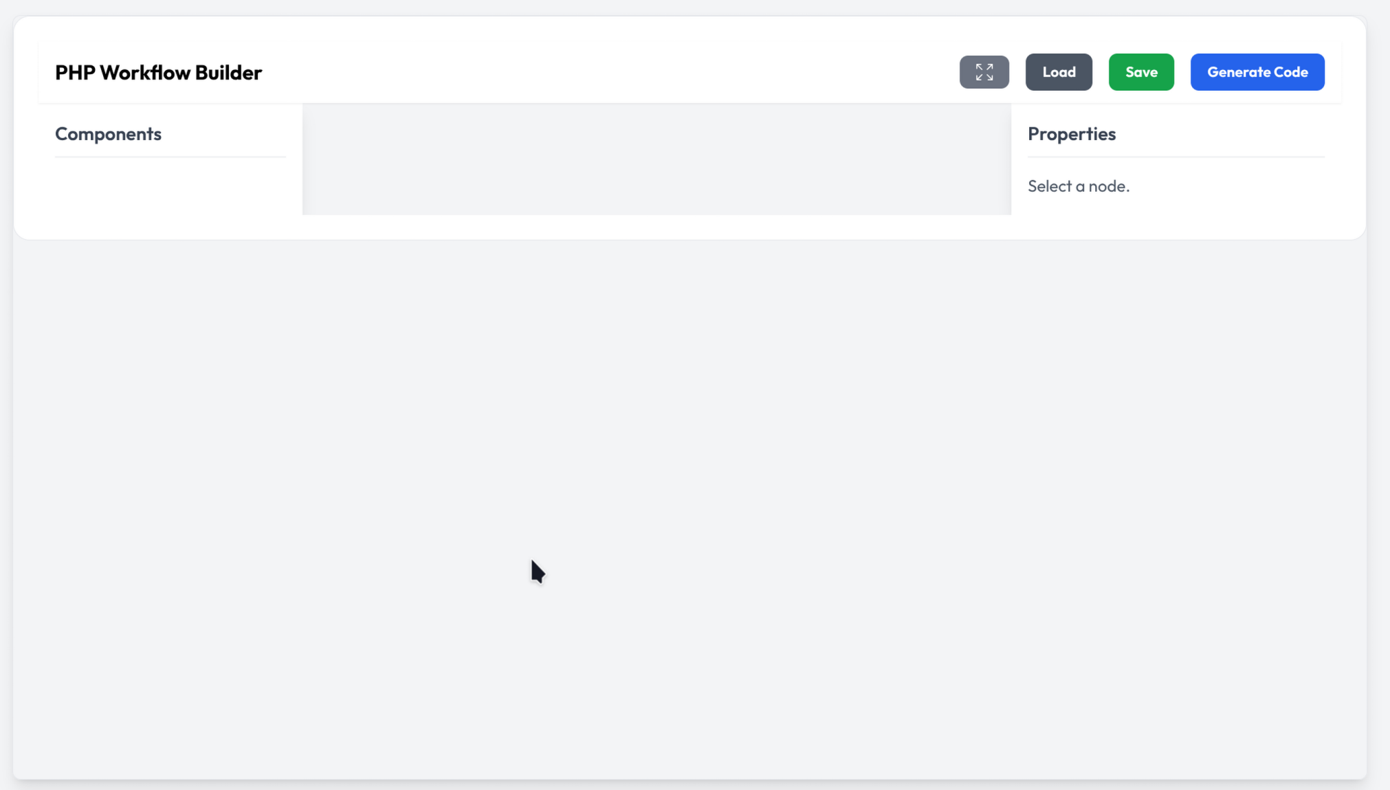 Custom PHP Workflow Builder Interface Screenshot