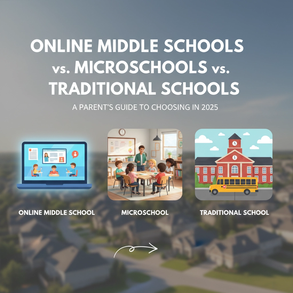 Online Middle Schools vs. Microschools vs. Traditional Schools: A Parent's Guide to Choosing in 2025