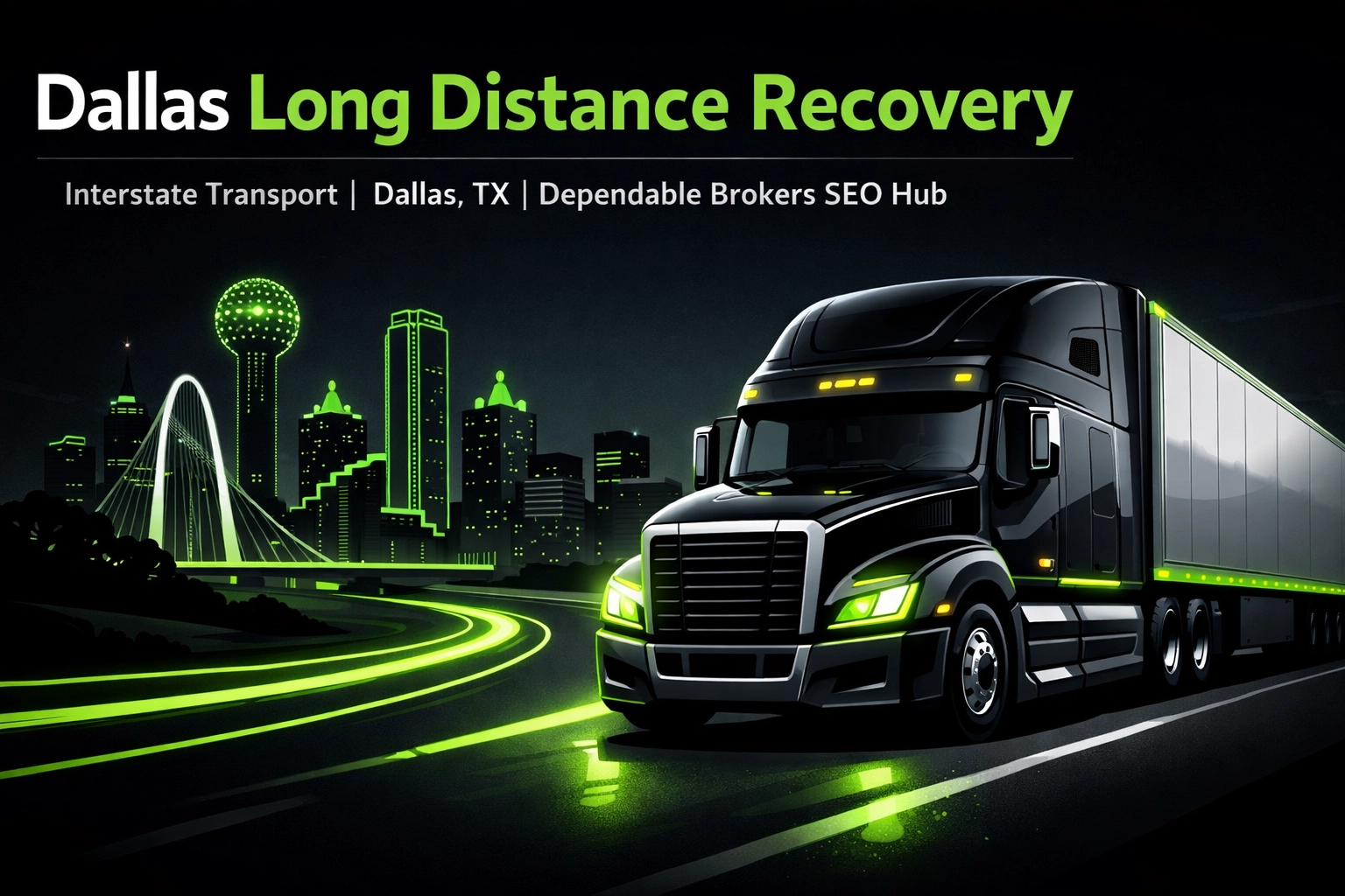 [HERO] Dallas Long Distance Recovery - Interstate Transport | Dallas, TX | Dependable Brokers SEO Hub