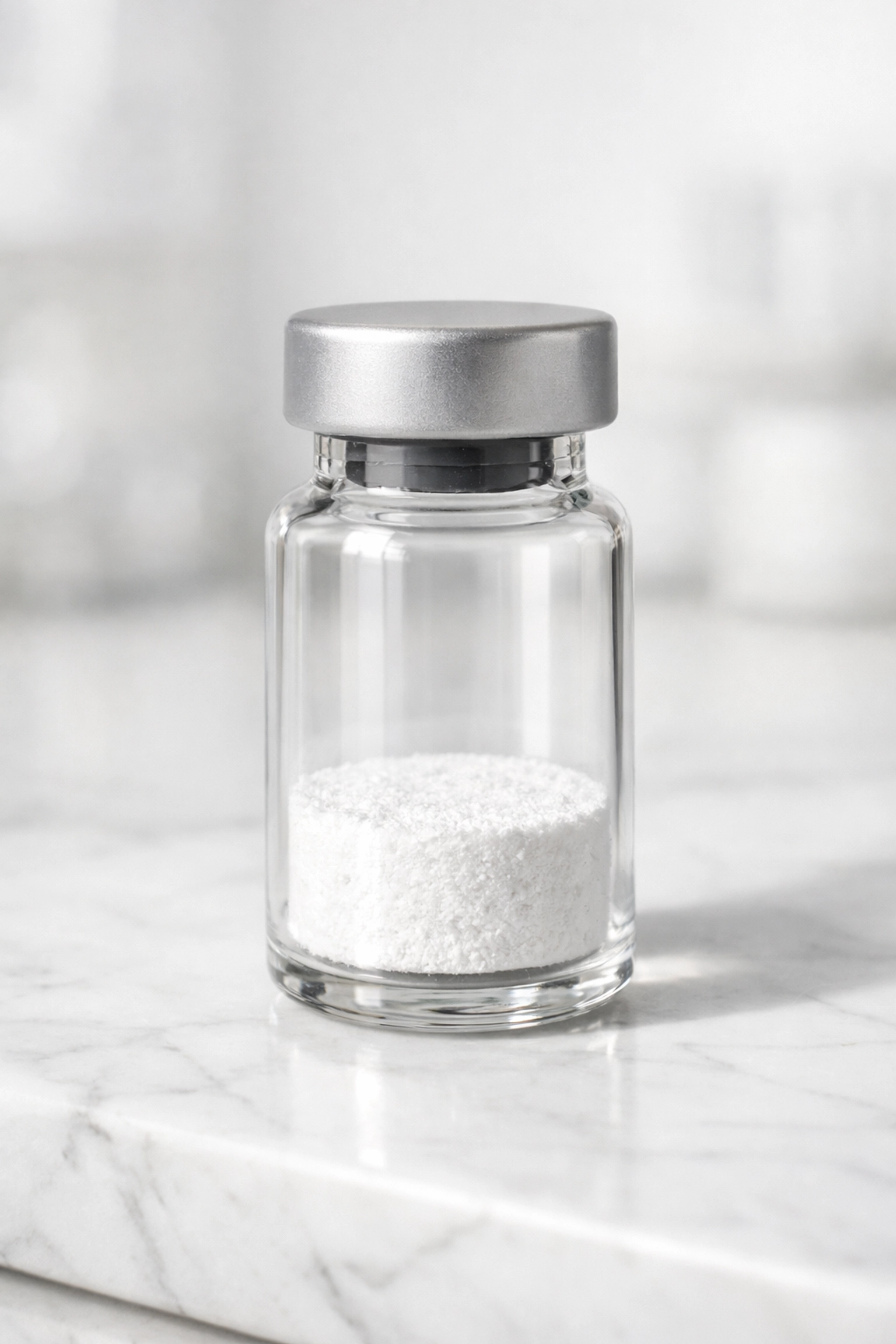 High-purity Tirzepatide vial with lyophilized powder for metabolic research studies.