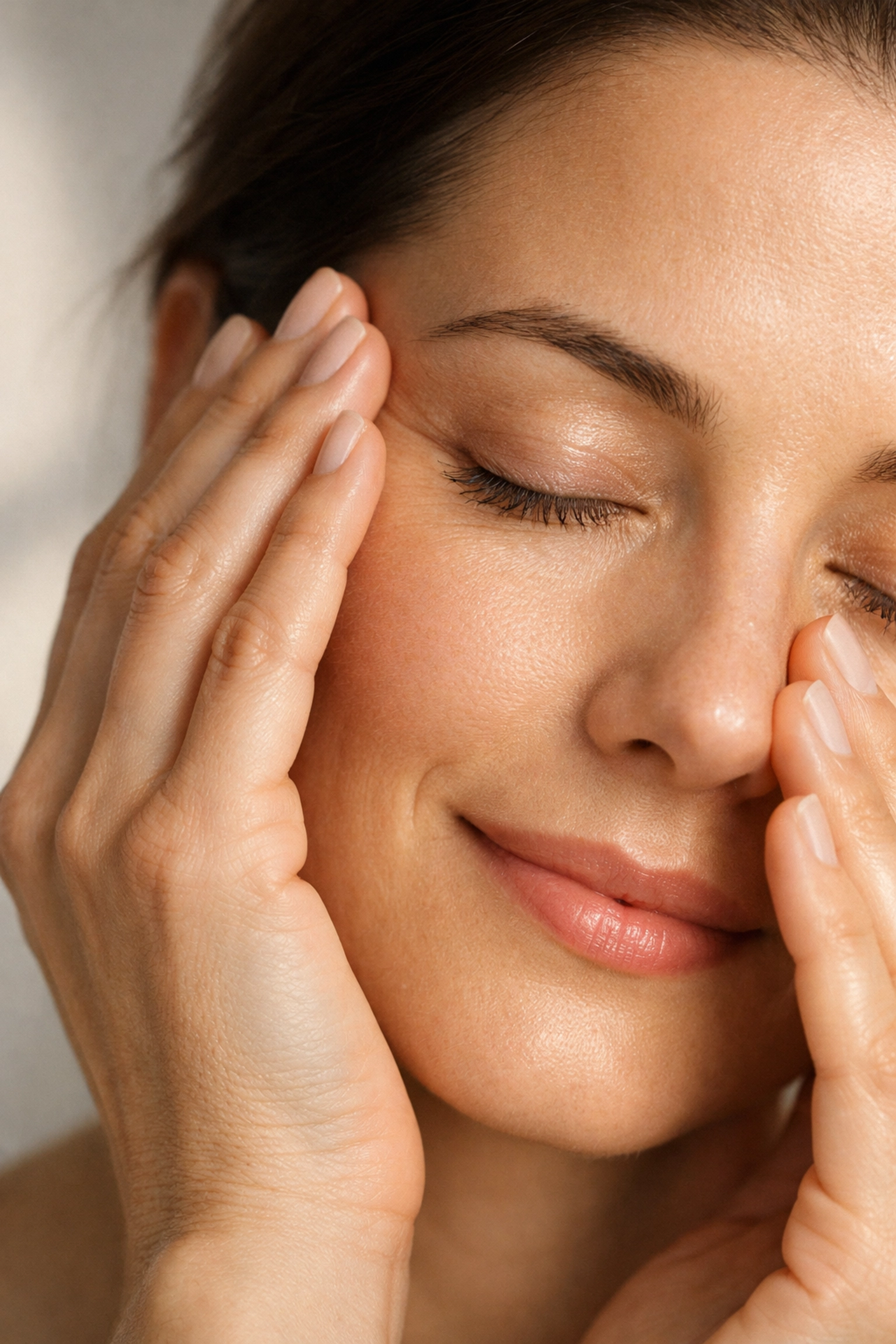 Woman protecting eyes showing lutein complex benefits for vision and macular health