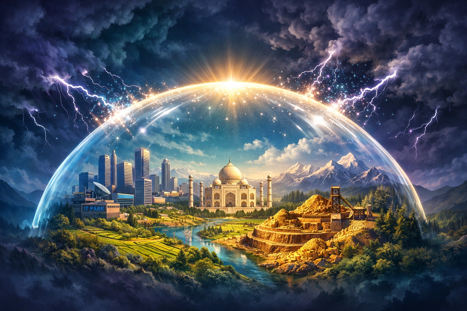 A glowing shield protecting the Indian economy from global volatility, demonstrating vital investment tips India.