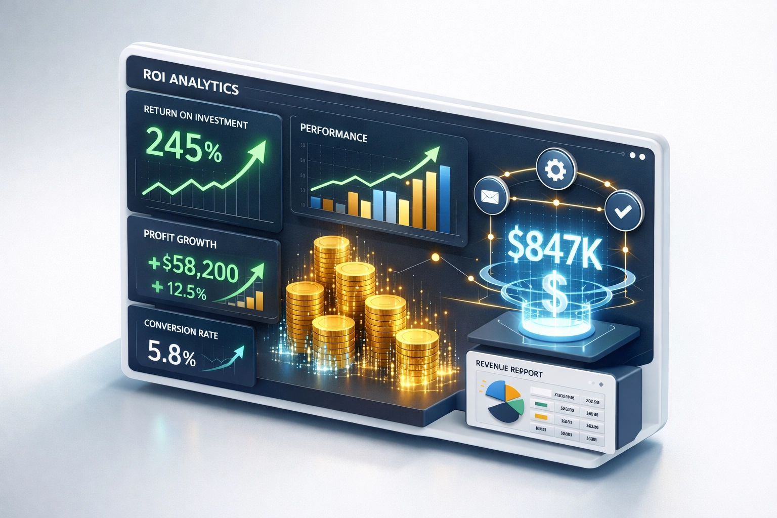 ServiceNow ROI dashboard showing $847K annual cost avoidance through automation