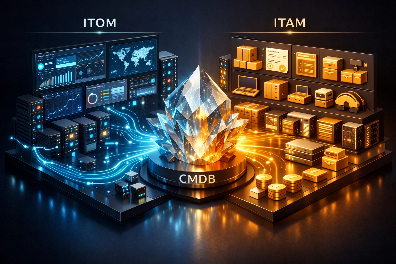 ServiceNow ITOM and ITAM integration with unified CMDB for banking operations