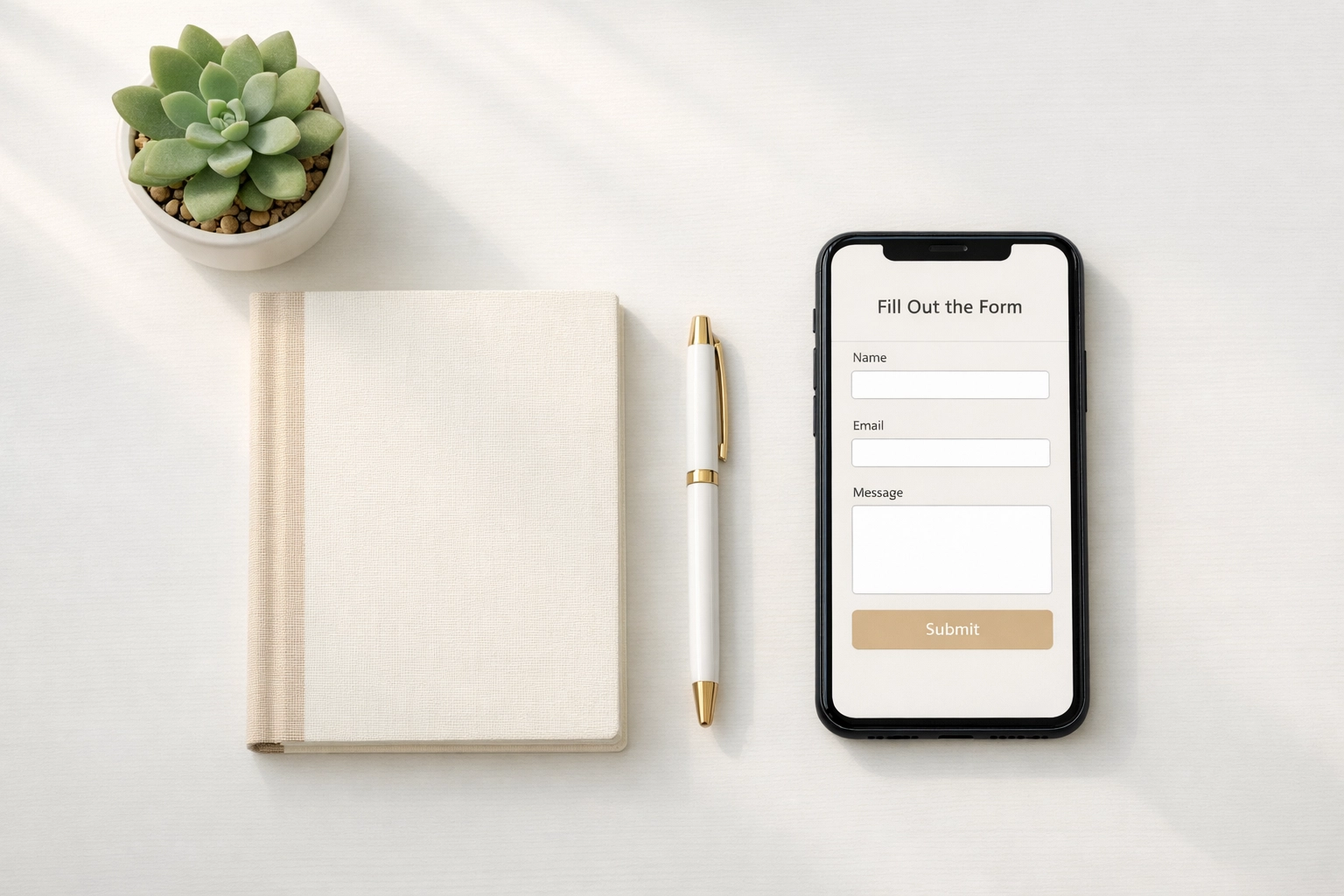 Online EIN application form on smartphone with business setup documents