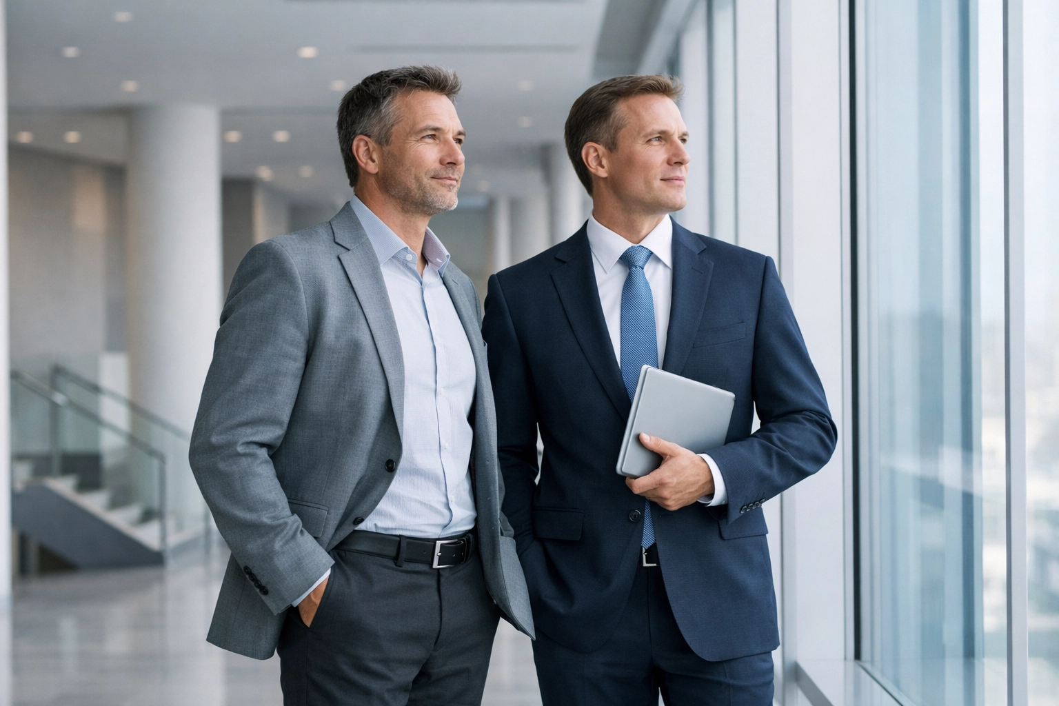 A business owner and consultant discussing North Carolina exit planning and professional business appraisal.