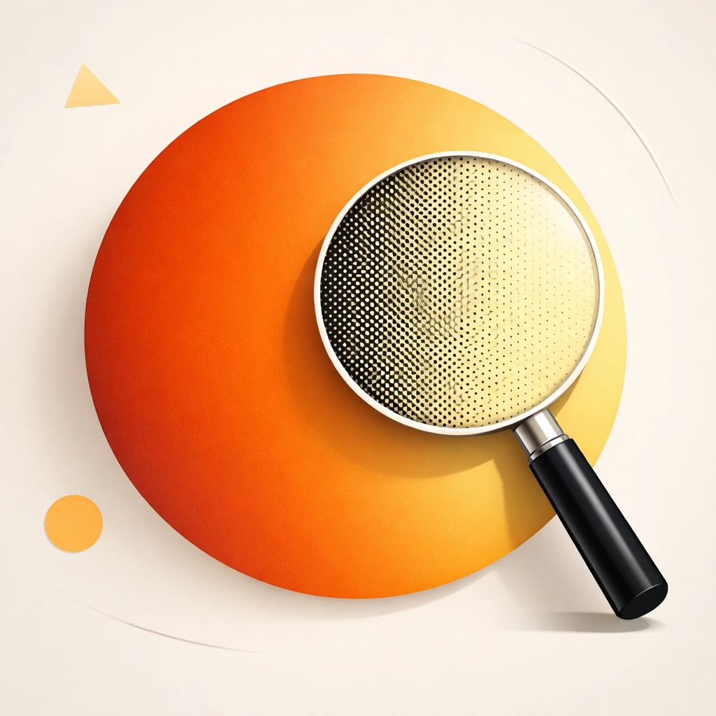 Close-up illustration of print dithering and halftone patterns to ensure smooth color gradients in RIP software.