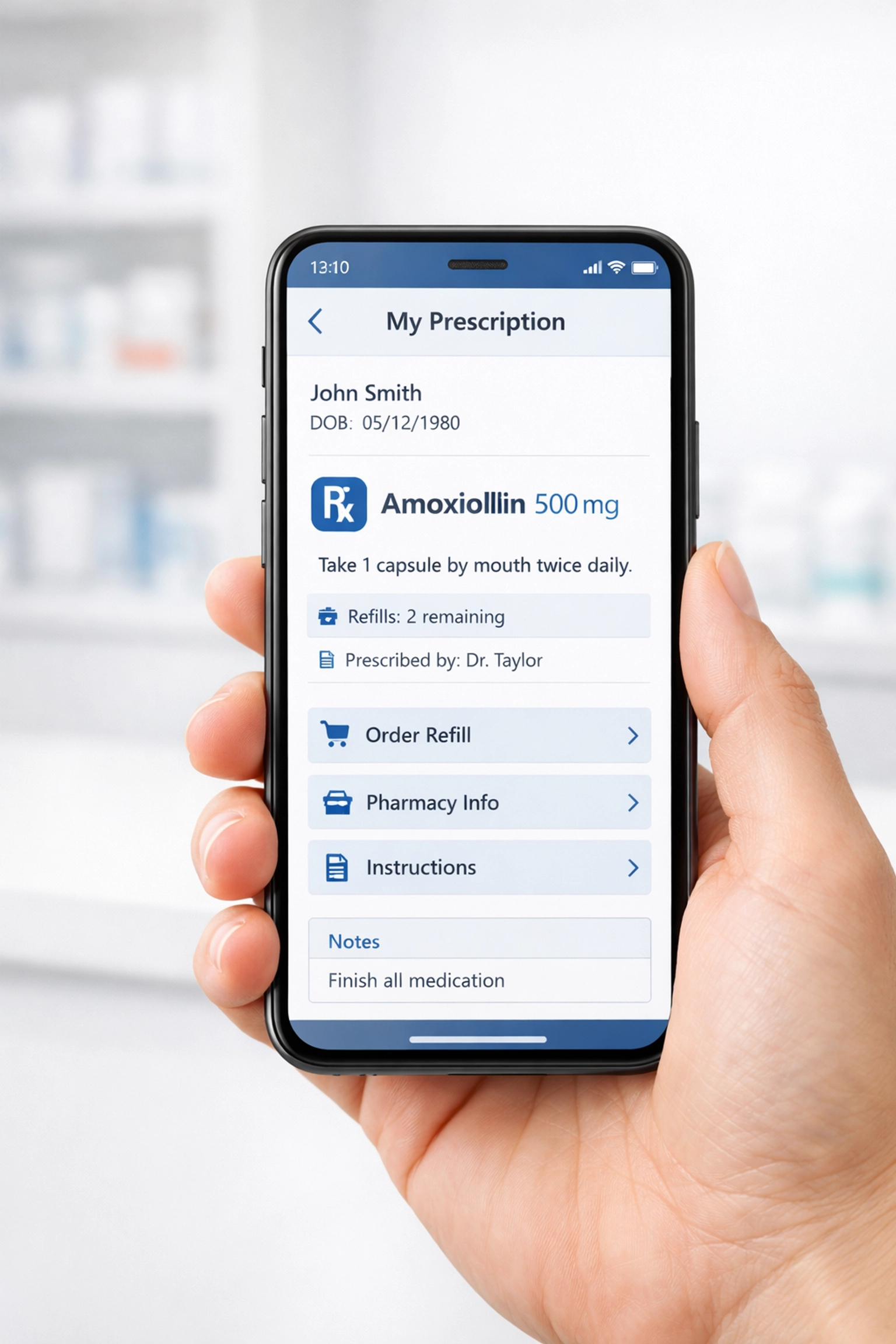 Smartphone displaying digital prescription for tirzepatide medication access