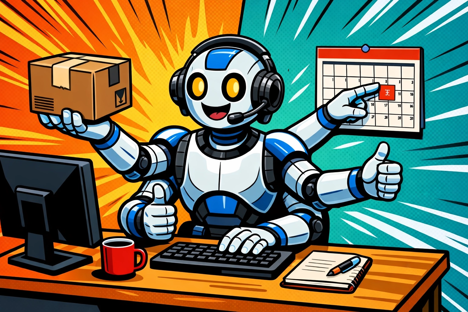 Multi-tasking AI virtual assistant for business streamlining workflows and task management.