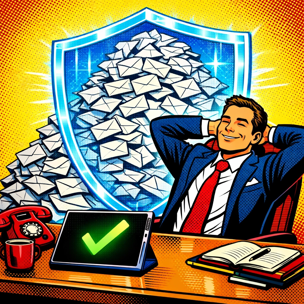 Business owner using an AI virtual assistant for business to automate email replies and save time.