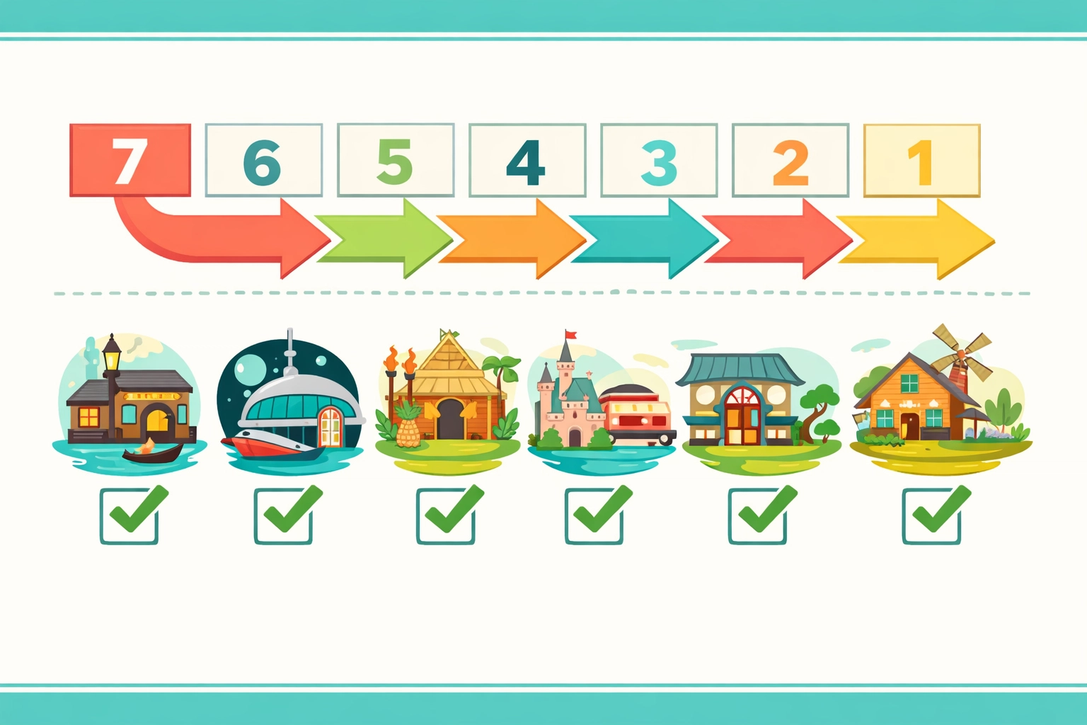 Strategic backward booking calendar for Disney restaurant reservations days 1-7