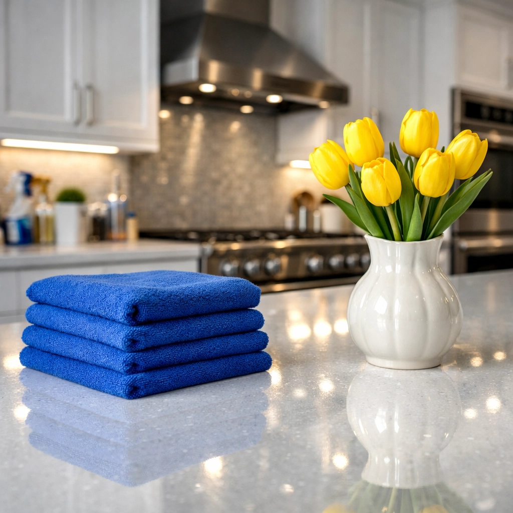 Sparkling modern kitchen in Milford after a professional deep cleaning service transition.