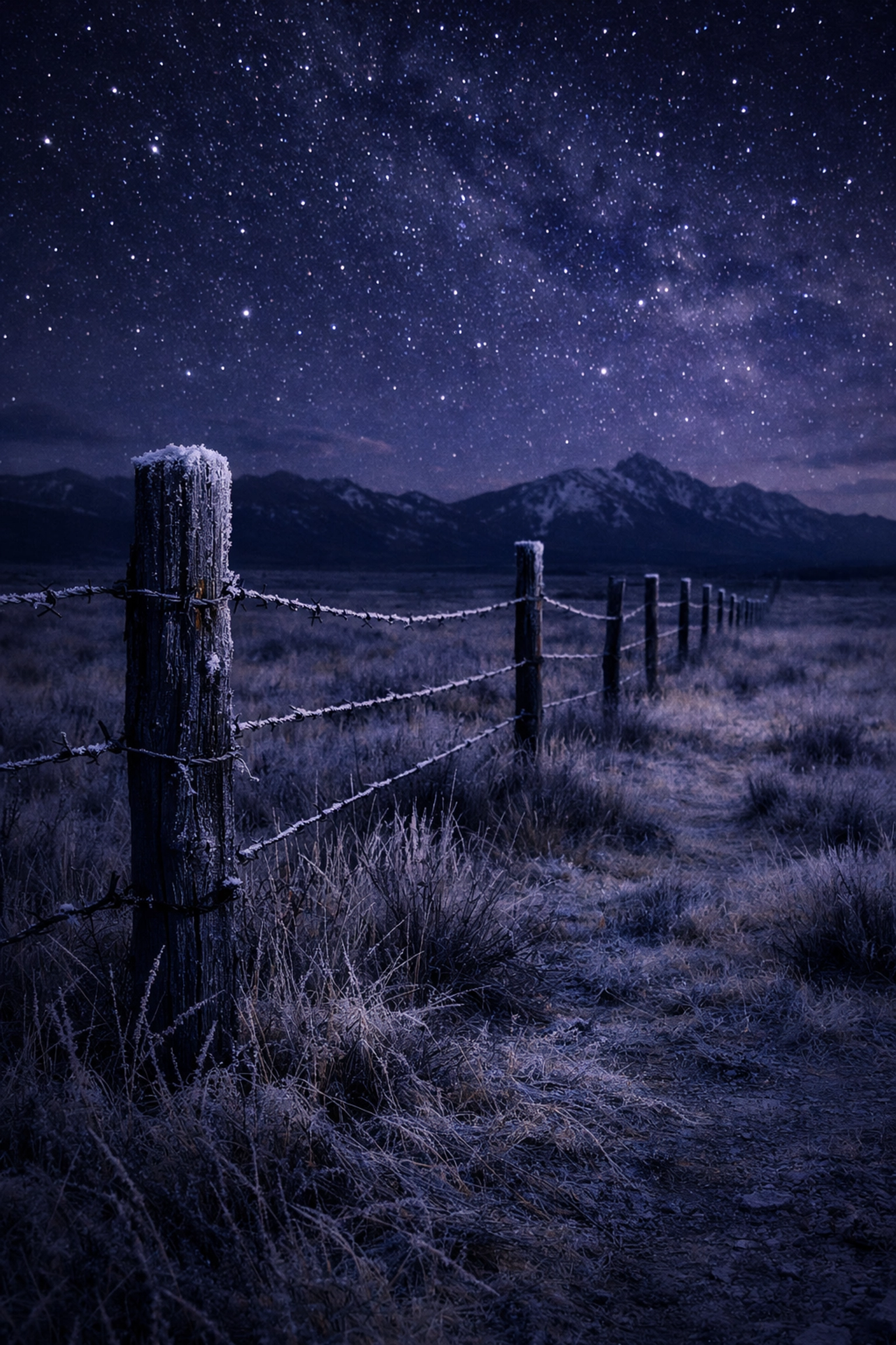 Remote Wyoming fence at night where Matthew Shepard hate crime occurred in 1998