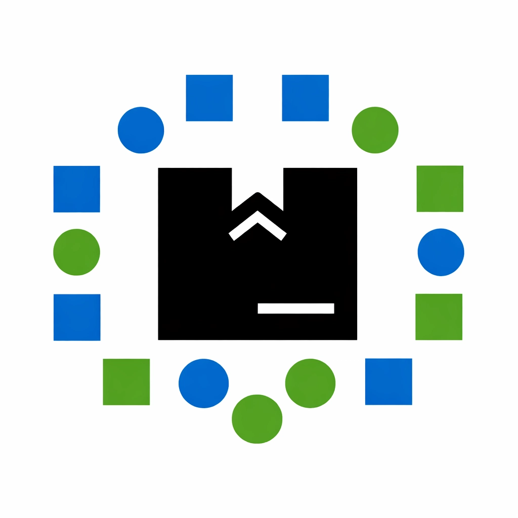 Minimalist illustration of organized inventory management for wholesale vintage clothing resellers.