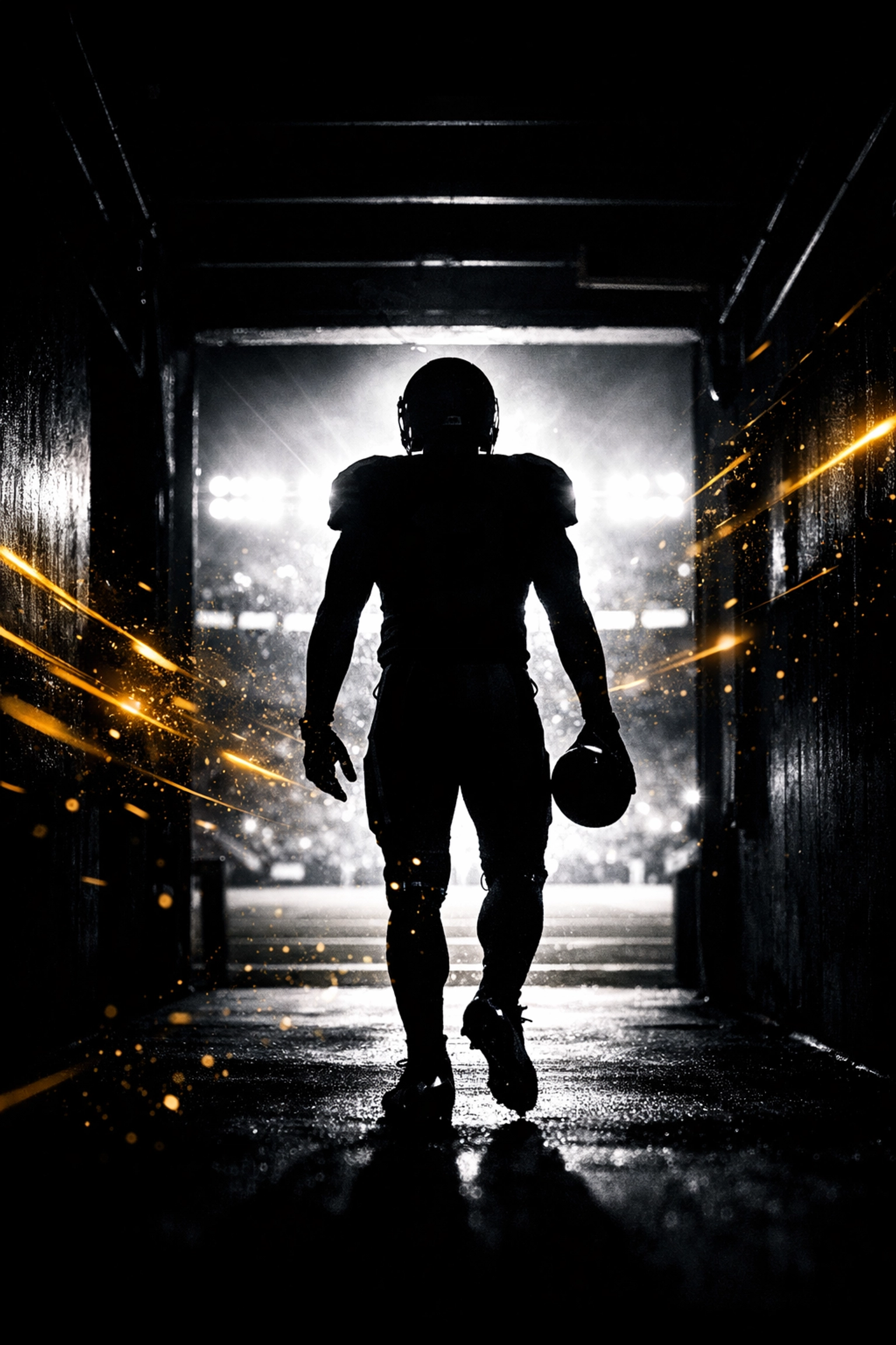 College football player silhouette in a stadium tunnel, reflecting the evolving nature of NIL contracts.