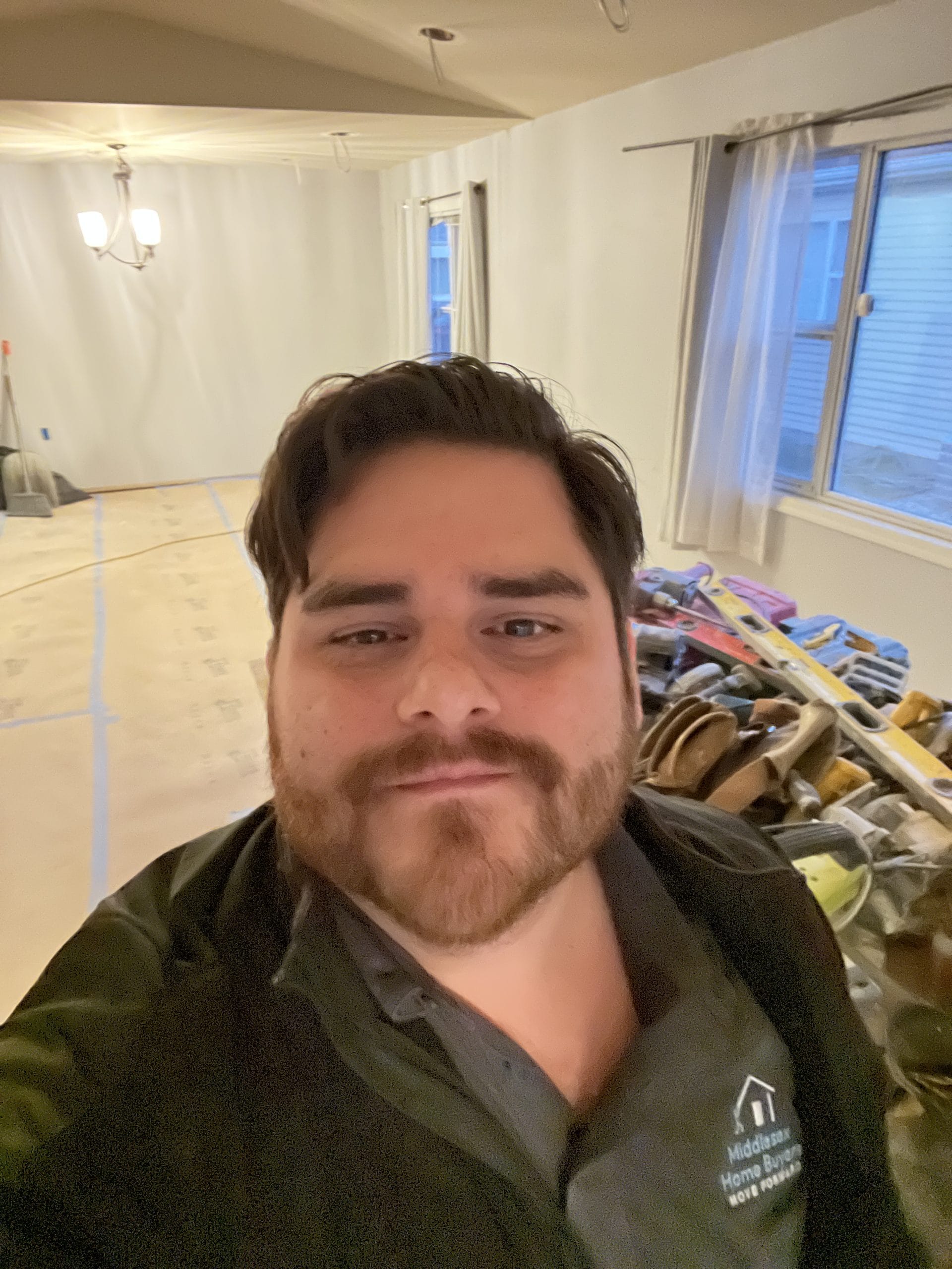 Cyril_Pluche Team member from Middlesex Home Buyers at a property that is undergoing renovation