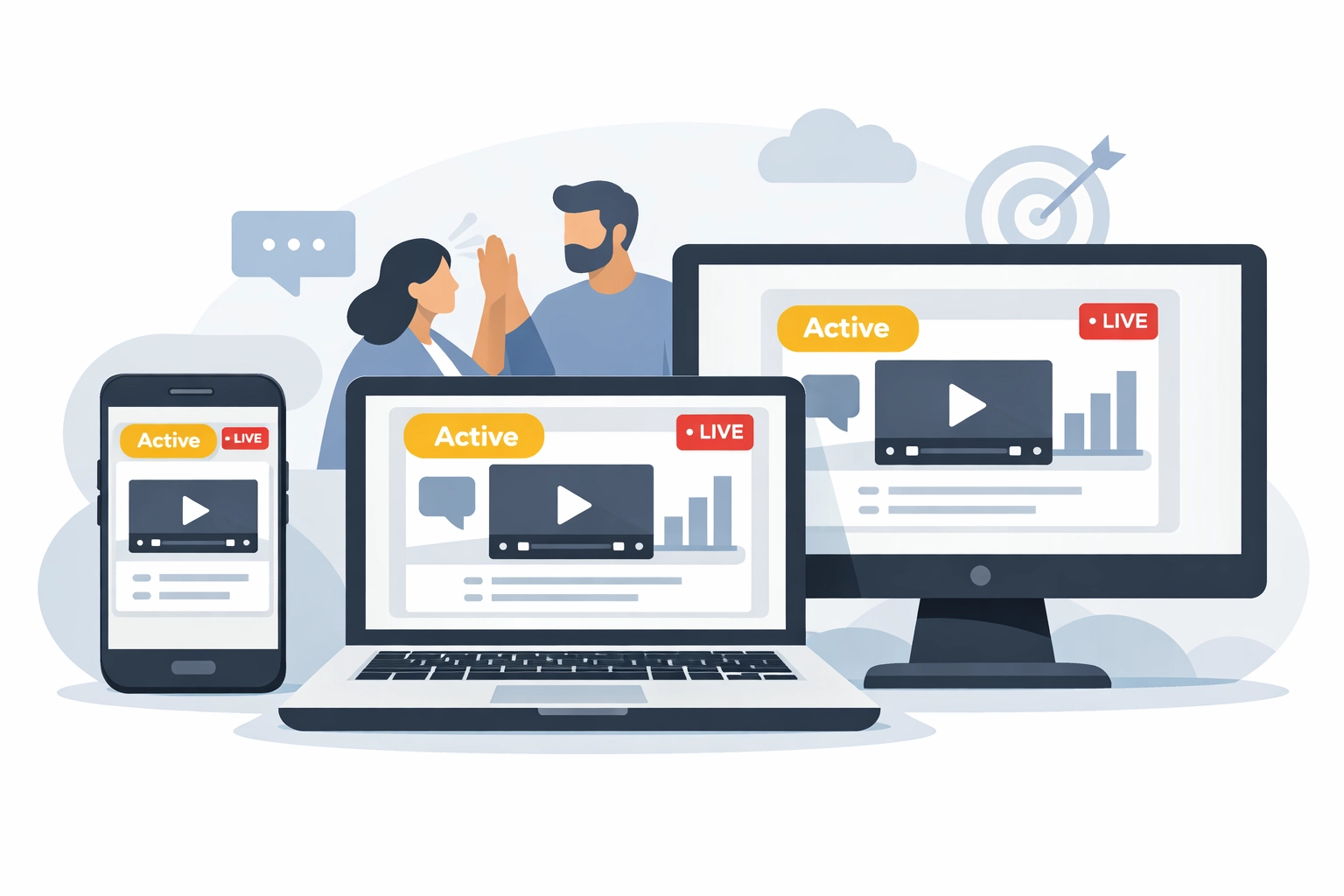 Team-based live shopping platform on multiple devices, enabling unified interactive webinars