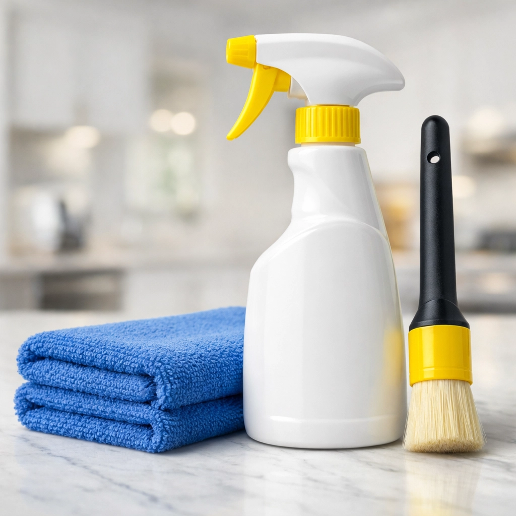 Professional cleaning supplies ready for a comprehensive deep cleaning Worcester residential project.