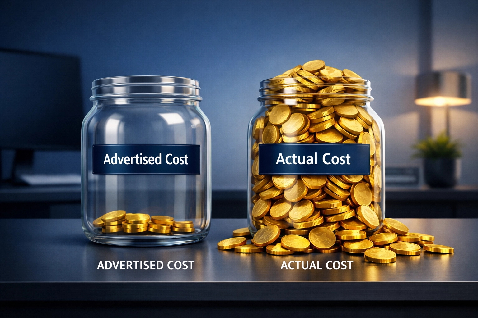 Comparison of advertised crypto payment costs versus actual fees with hidden charges