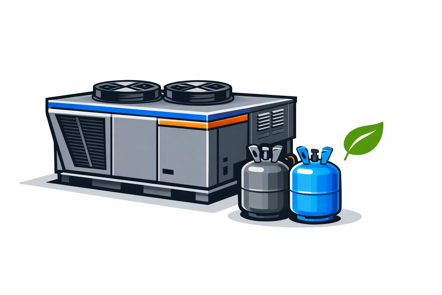 Modern commercial rooftop HVAC unit illustrating the transition to eco-friendly A2L refrigerants for NJ properties.