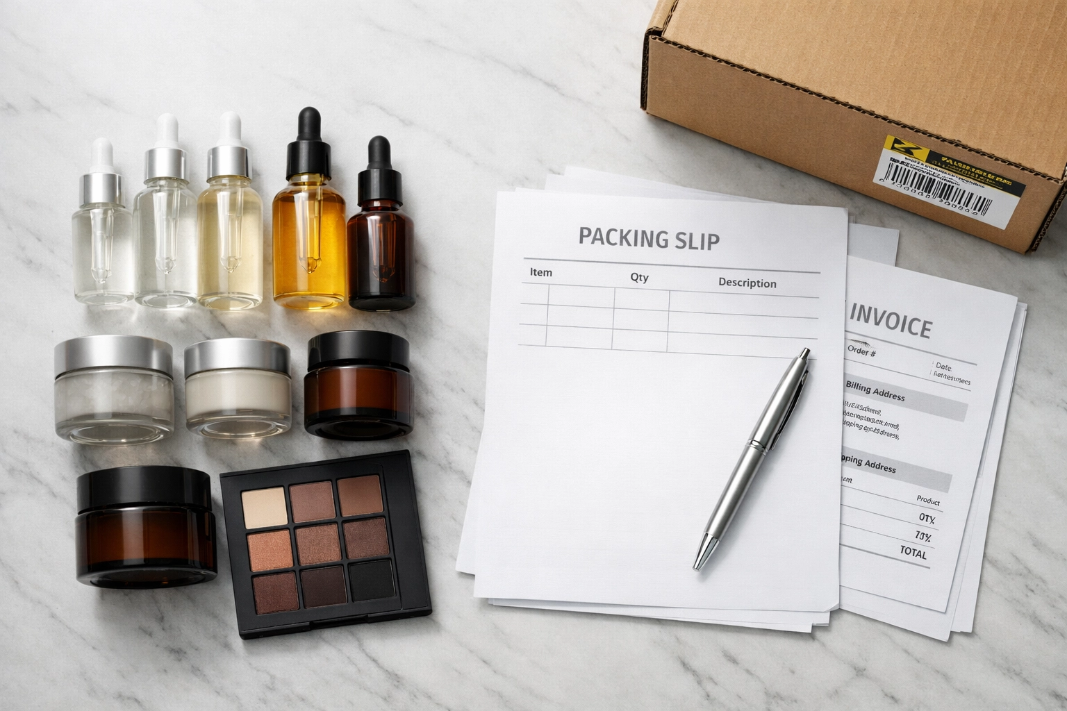 Wholesale beauty products and invoices for Amazon ungating from Peacock Wholesale.