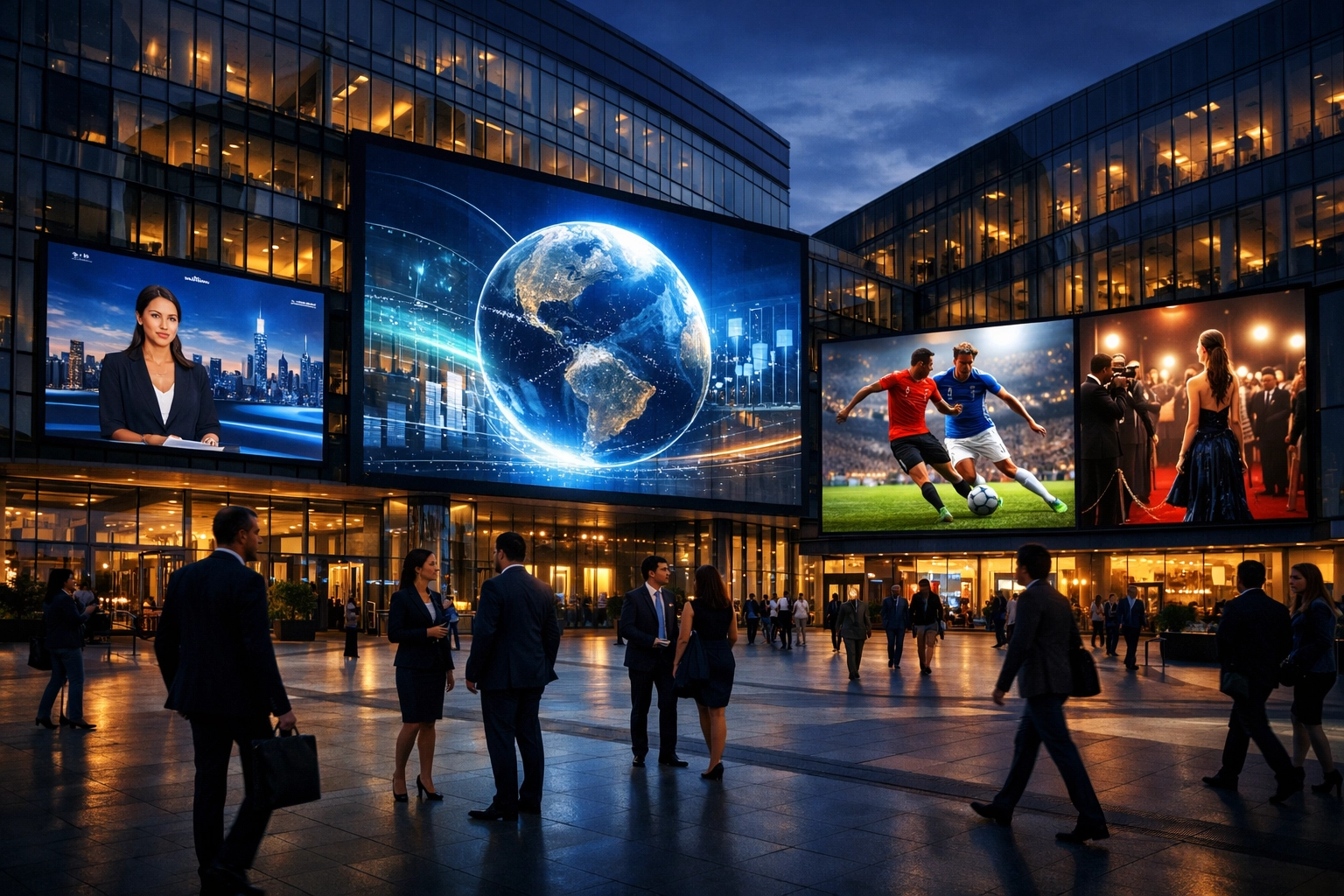 Modern digital media hub and plaza representing Dakdan Worldwide’s strategic business ecosystem.